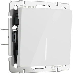 Изображение W1112141/ Выключатель одноклавишный проходной с подсветкой (белый акрил) W1112141