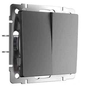 Изображение Выключатель двухклавишный проходной (графит матовый) W1122064