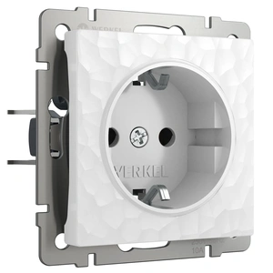 Изображение Розетка с заземлением и шторками (белый) W1271101