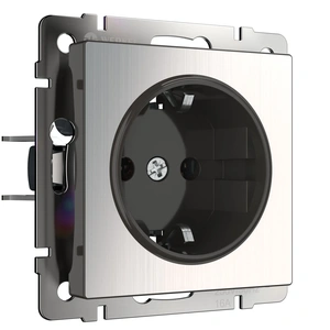 Изображение Розетка с заземлением (глянцевый никель) W1171002