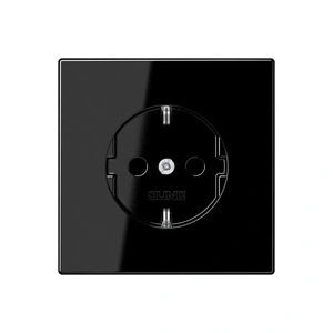 Изображение Розетка с заземлением 16А 250В LS-design черный глянец LS1520SW Jung