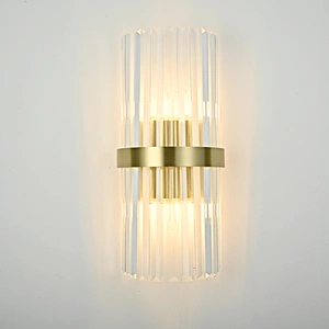 Изображение Бра Odeon Clear Glass Gold Metal Wall Lamp By Imperiumloft