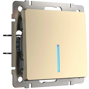 Изображение Выключатель одноклавишный проходной с подсветкой (шампань) W1112111
