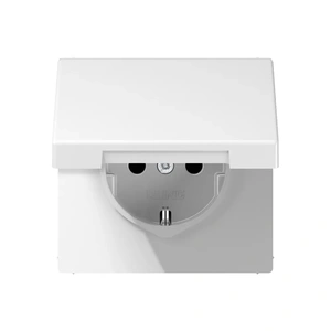 Изображение Розетка с заземлением и крышкой 16А 250В LS plus белый LS1520KLWW  Jung