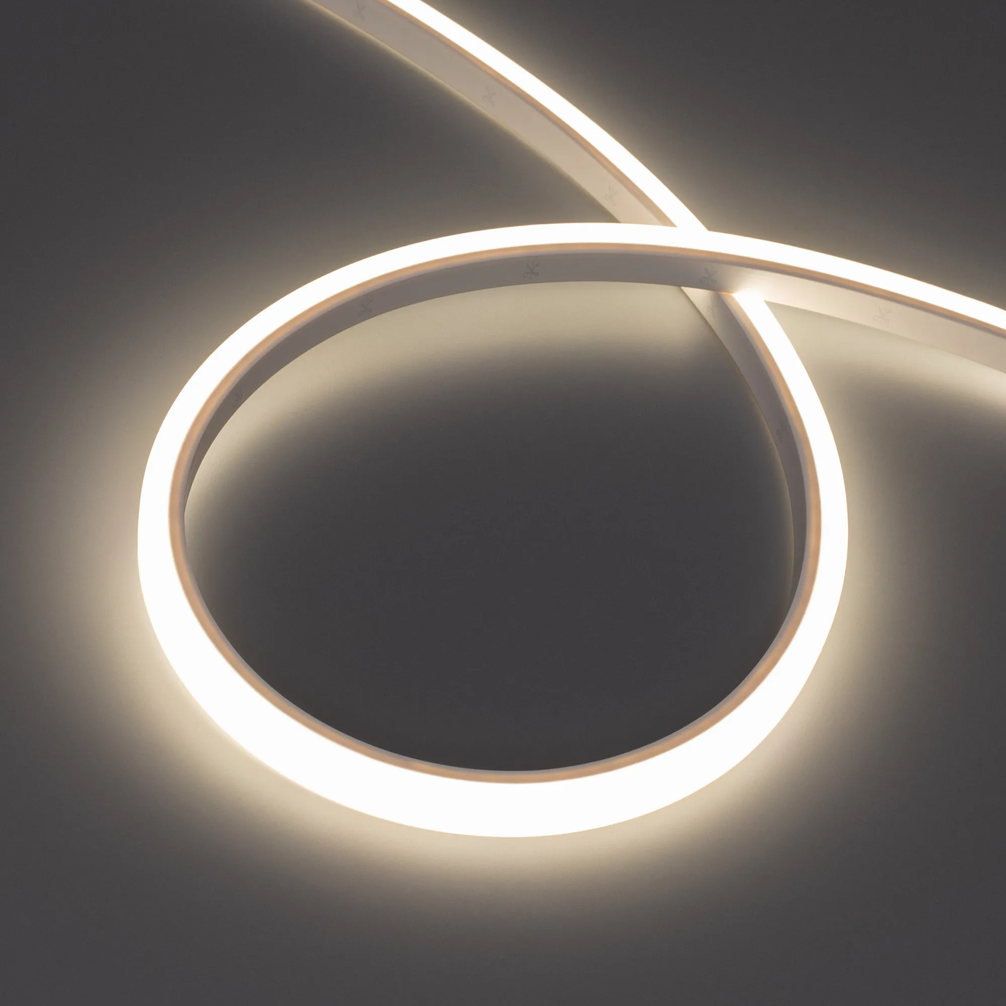 Лента герметичная WAVE-TOP-PU-A144-10x10mm 24V White5700 (5 W/m, IP68, 5m, wire x2) (Arlight, Вывод боковой, 3 года) - Изображение